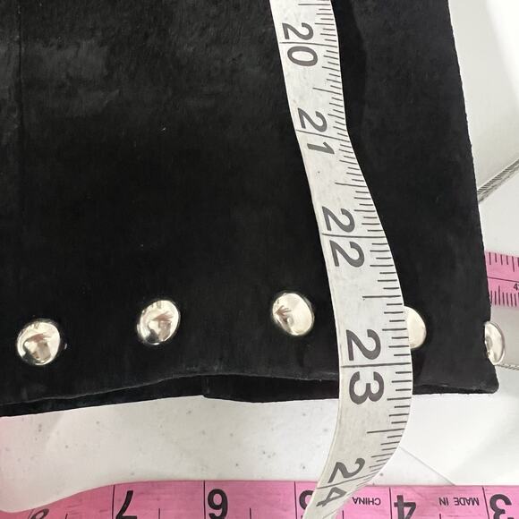 Vintage Arella Women’s Western Fringed Suede Leather Jacket XL Black Studs Rodeo - Picture 15 of 16